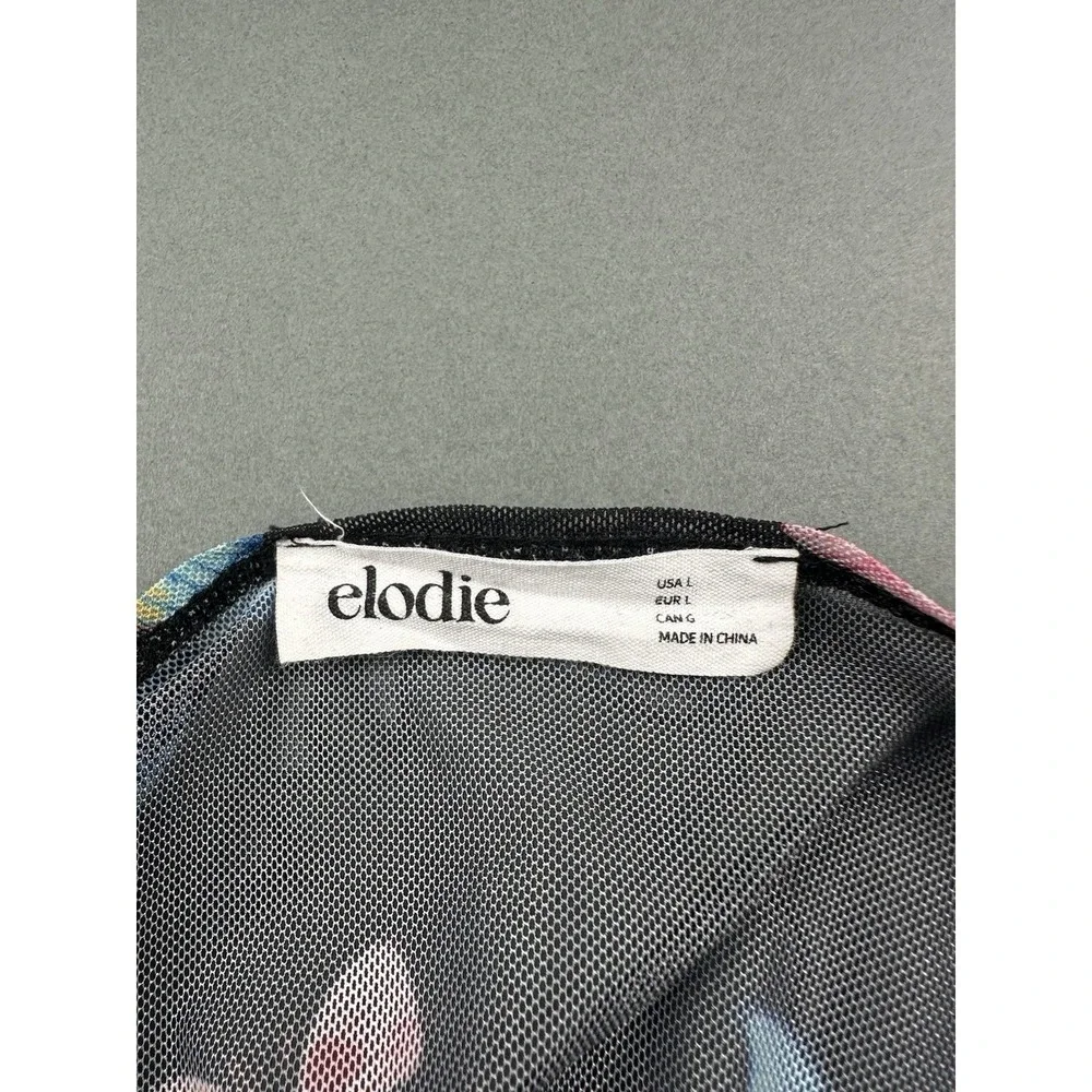 Elodie Butterfly Mesh Cardigan Women Large Black Tie Front Split Bell Sleeve Y2K